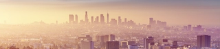 Panorama of Los Angeles at sunrise.